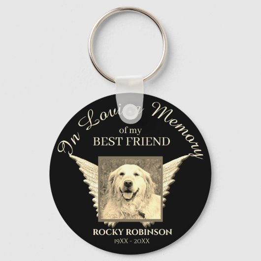 Foto-Pet-Memorial in Love Memory Schlüsselanhänger (Vorderseite)