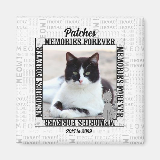 Foto-Pet-Memorial von Cat verblichener Hintergrund Magnet (Vorne)