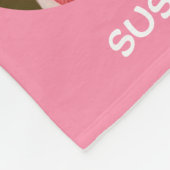 Foto Pet Name Paw Prints Pink Fleece Blanket (Ecke)