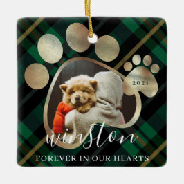 Foto Pet Pet  Grün, Gedächtnis für karierten Pet-N Keramikornament