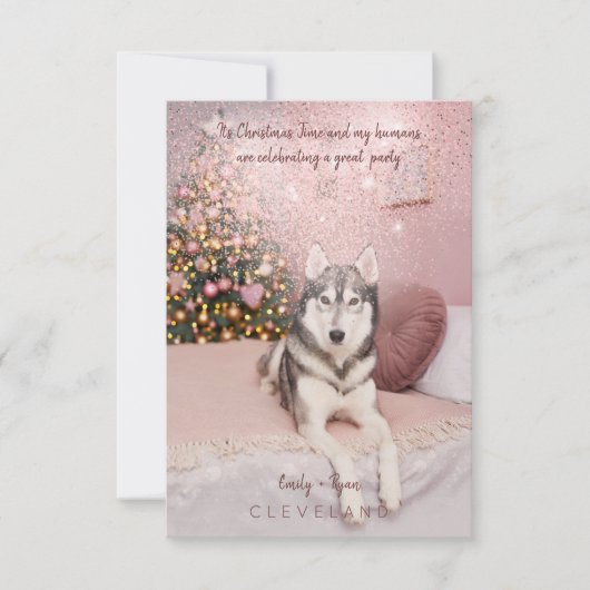 Foto Pet Raffiniertes Weihnachtsfest Party Einladung (Vorderseite)