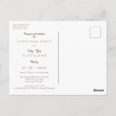 Foto Pet Raffiniertes Weihnachtsfest Party Postkarte (Rückseite)