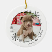 Foto Pet's First Christmas Keramik Ornament (Vorne)