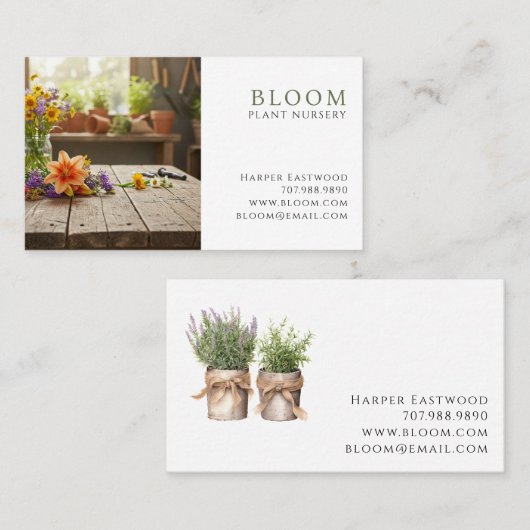 Foto Pflanze Kinderzimmer Visitenkarte (Vorne/Hinten)