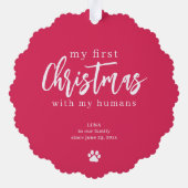 Foto-Pfoten für die erste Weihnachtskatze Ornament Karte (Rückseite)