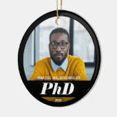 Foto PhD Grad Name Black Abschluss Keramik Orn Keramik Ornament (Links)