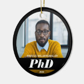 Foto PhD Grad Name Black Abschluss Keramik Orn Ornament (Links)