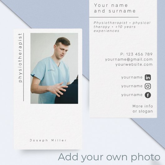 Foto Physiotherapeut Business Card Visitenkarte