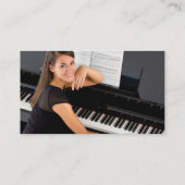 Foto Pianist Black & Gold Simple Visitenkarte (Rückseite)