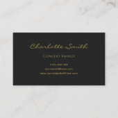Foto Pianist Black & Gold Simple Visitenkarte (Vorderseite)