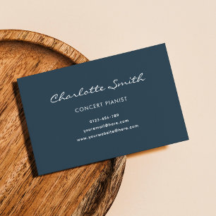 Foto Pianist Navy Blue Simple Visitenkarte
