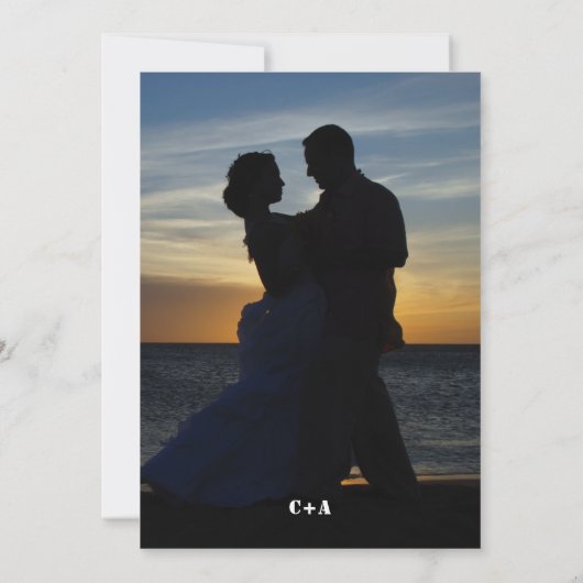 Foto Picture Happy Ever After Elegante Wedding Save The Date (Rückseite)