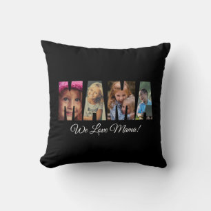 Foto-Pillow MAMA Bildnamen Text auf Schwarz hinzuf Kissen
