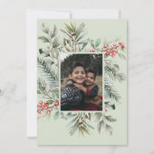 Foto Pine Greenery Holly Frohe Weihnachten (Vorderseite)
