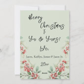 Foto Pine Greenery Holly Frohe Weihnachten (Rückseite)