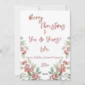Foto Pine Greenery Holly Red Frohe Weihnachten (Rückseite)
