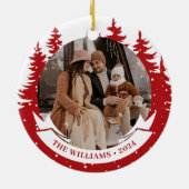 Foto Pine Tree Weihnachten Keramik Ornament (Hinten)