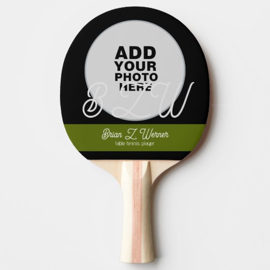 Foto Ping Pong Paddle mit Name & Initial Tischtennis Schläger (Vorderseite)