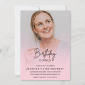Foto Pink 66. Geburtstagsfeier Abendessen Einladung (Vorderseite)