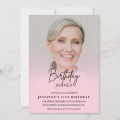Foto Pink 71. Geburtstagsfeier Abendessen Einladung (Vorderseite)