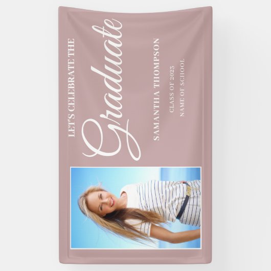 Foto Pink Abschluss Banner (Vertikal)