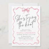 Foto Pink Bow Sie bindet das Brautparty des Knoten Einladung (Vorderseite)