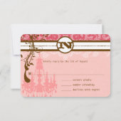 Foto Pink Chocolate Brown Chandelier UAWG RSVP Karte (Rückseite)