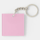 Foto Pink Floral Acrylic Schlüsselanhänger (Rückseite)