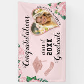 Foto Pink Floral Class 2025 Abschluss Banner (Vertikal)
