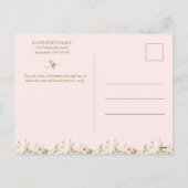 Foto Pink Floral Hütte Weihnachten (Rückseite)