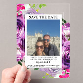 Foto Pink Floral Save the Date Acryleinladungen