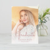 Foto Pink Glitzer Glam Abschluss Ankündigung (Stehend Vorderseite)