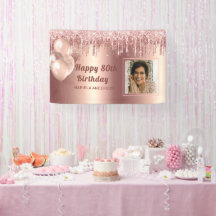 Foto Pink Gold 80. Geburtstag Personalisierter Gli