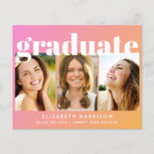 Foto Pink Graduation Party Einladung (Vorderseite)