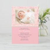 Foto "Pink Lace and Polka Dots" Einladung (Stehend Vorderseite)