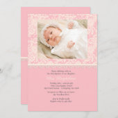 Foto "Pink Lace and Polka Dots" Einladung (Vorne/Hinten)