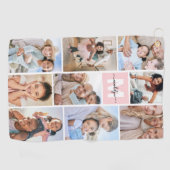 Foto Pink Monogramm Golfhandtuch (Horizontal)