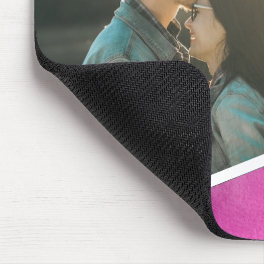 Foto Pink Monogramm Mousepad (Ecke)
