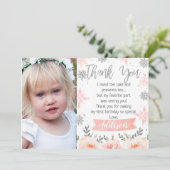 Foto Pink Onederlander Vielen Dank Einladung (Stehend Vorderseite)