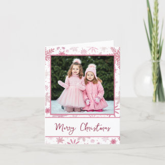 Foto Pink Snowflakes Weihnachten Gruß