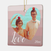 Foto Pink Stripe Herzlich Willkommen am Valentinst Keramikornament (Links)