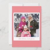 Foto Pink Weihnachts-Snowman-Urlaubskarte Einladung (Rückseite)