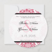 Foto Pink Yarrow Damask Save the Date Einladung (Rückseite)