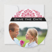 Foto Pink Yarrow Damask Save the Date Einladung (Vorderseite)