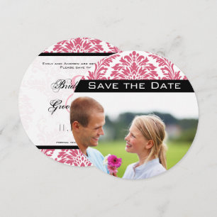 Foto Pink Yarrow Damask Save the Date Einladung
