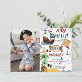 Foto Pirate Birthday Party Einladung (Stehend Vorderseite)