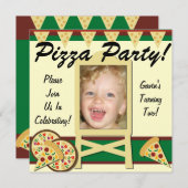 Foto Pizza-Party Einladungen (Vorne/Hinten)