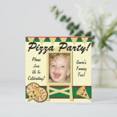 Foto Pizza-Party Einladungen (Stehend Vorderseite)