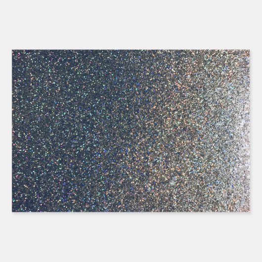 Foto Place Mat Imitate Silver Glitzer 3 Packung Geschenkpapier Set (Vorderseite 3)