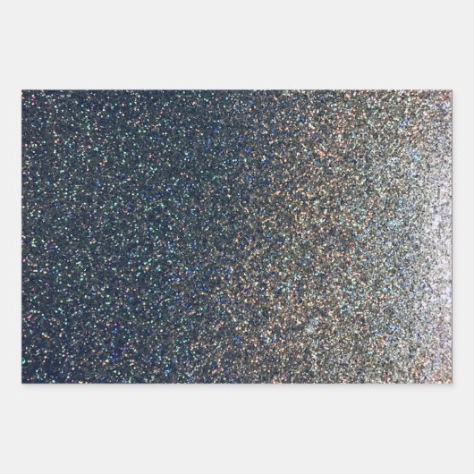 Foto Place Mat Imitate Silver Glitzer 3 Packung Geschenkpapier Set (Vorderseite 2)